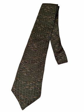 Christians Closet Green Silk Tie with Gold & Blue Accents + 🐟